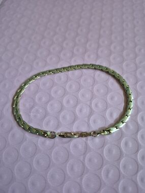 14k Gold Plated Herringbone Chain Bracelet